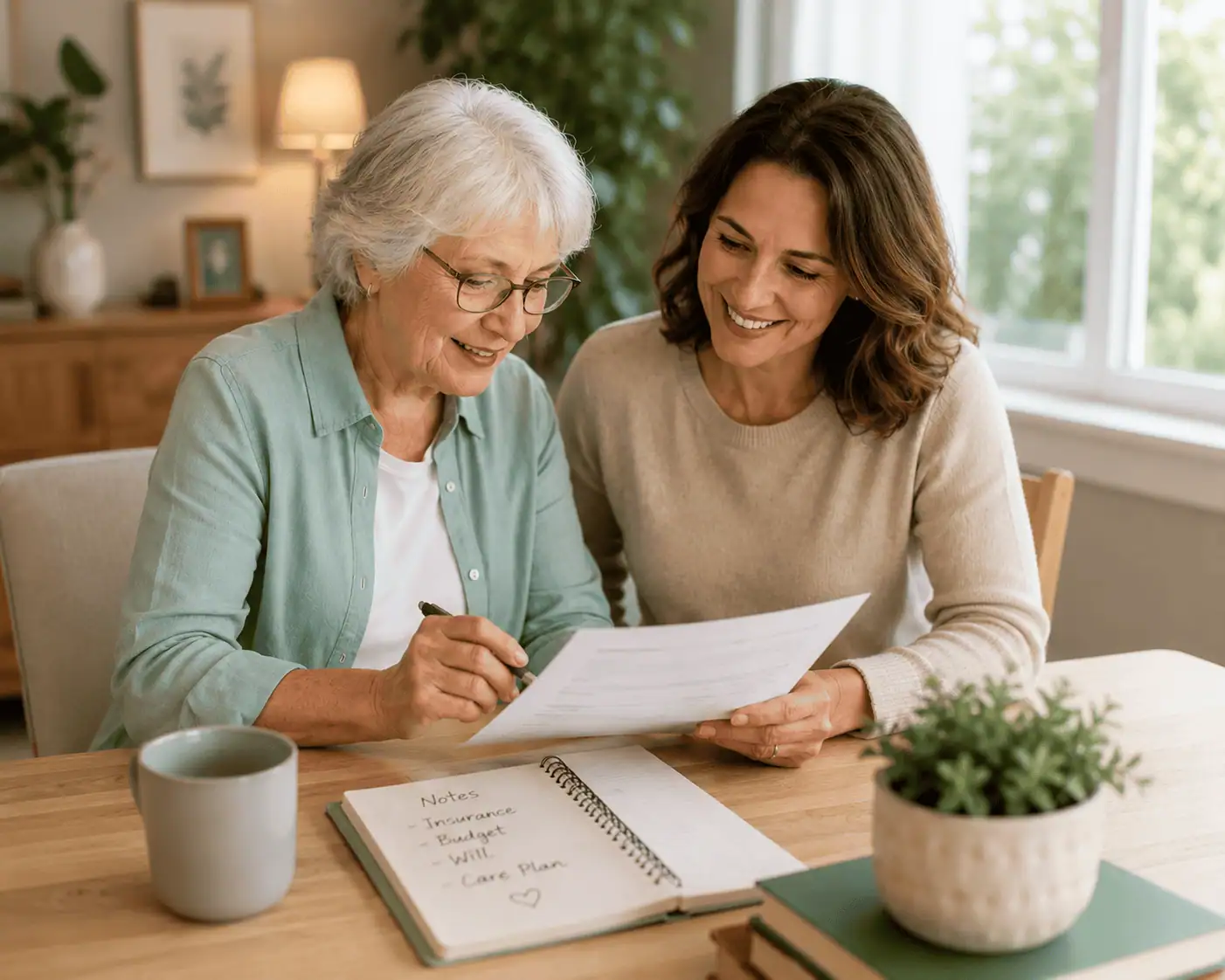Caregiver planning and preparing with confidence